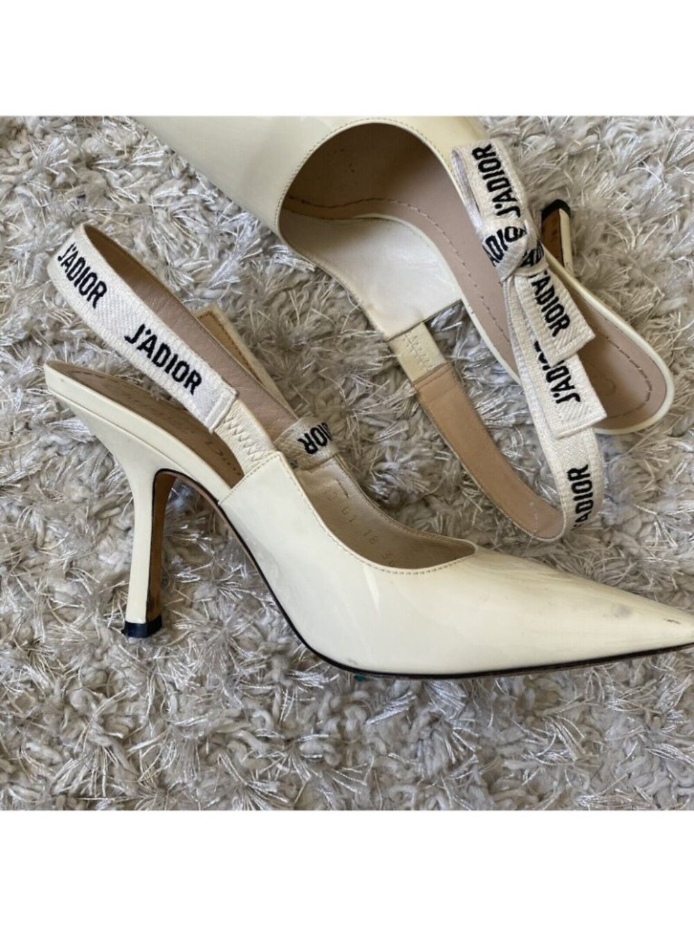 Christian Dior Womens White J'adior Patent Leather Slingback Pumps Size 36 6 - Picture 7 of 11